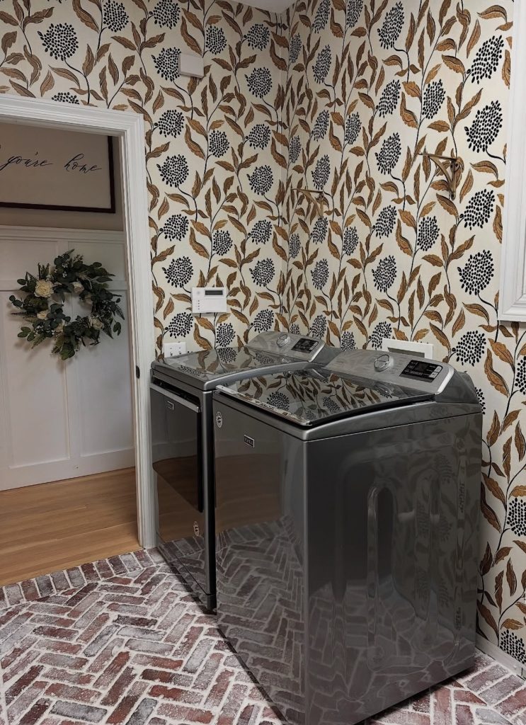 Peel and stick wallpaper for laundry room