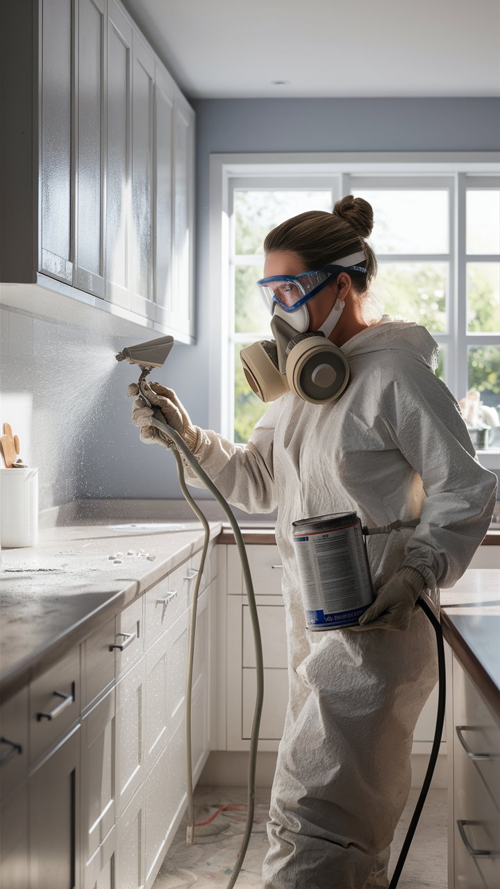 How to Paint Kitchen Cabinets with a Sprayer Like a Pro (DIY ...