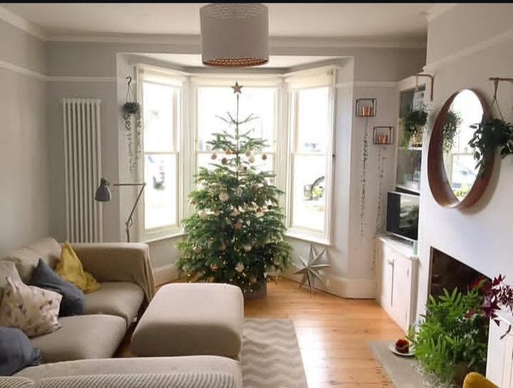 Using Christmas Tree To Decorate Bay Windows