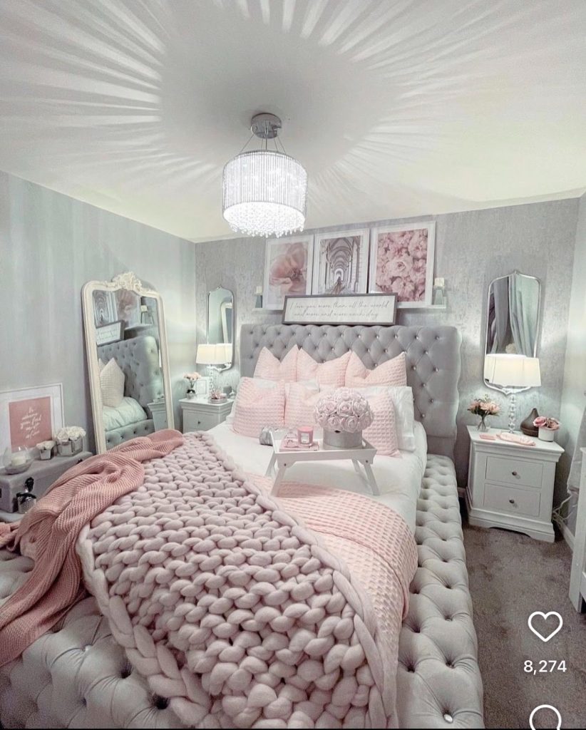 Soft Blush Floral With White Layers