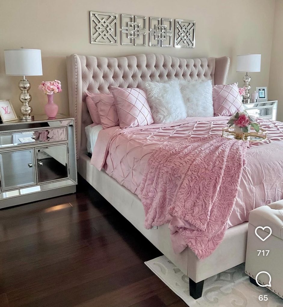 Pink Velvet Headboard