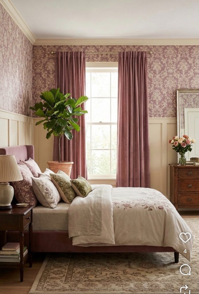 Dusty Rose Linen Bed Setup