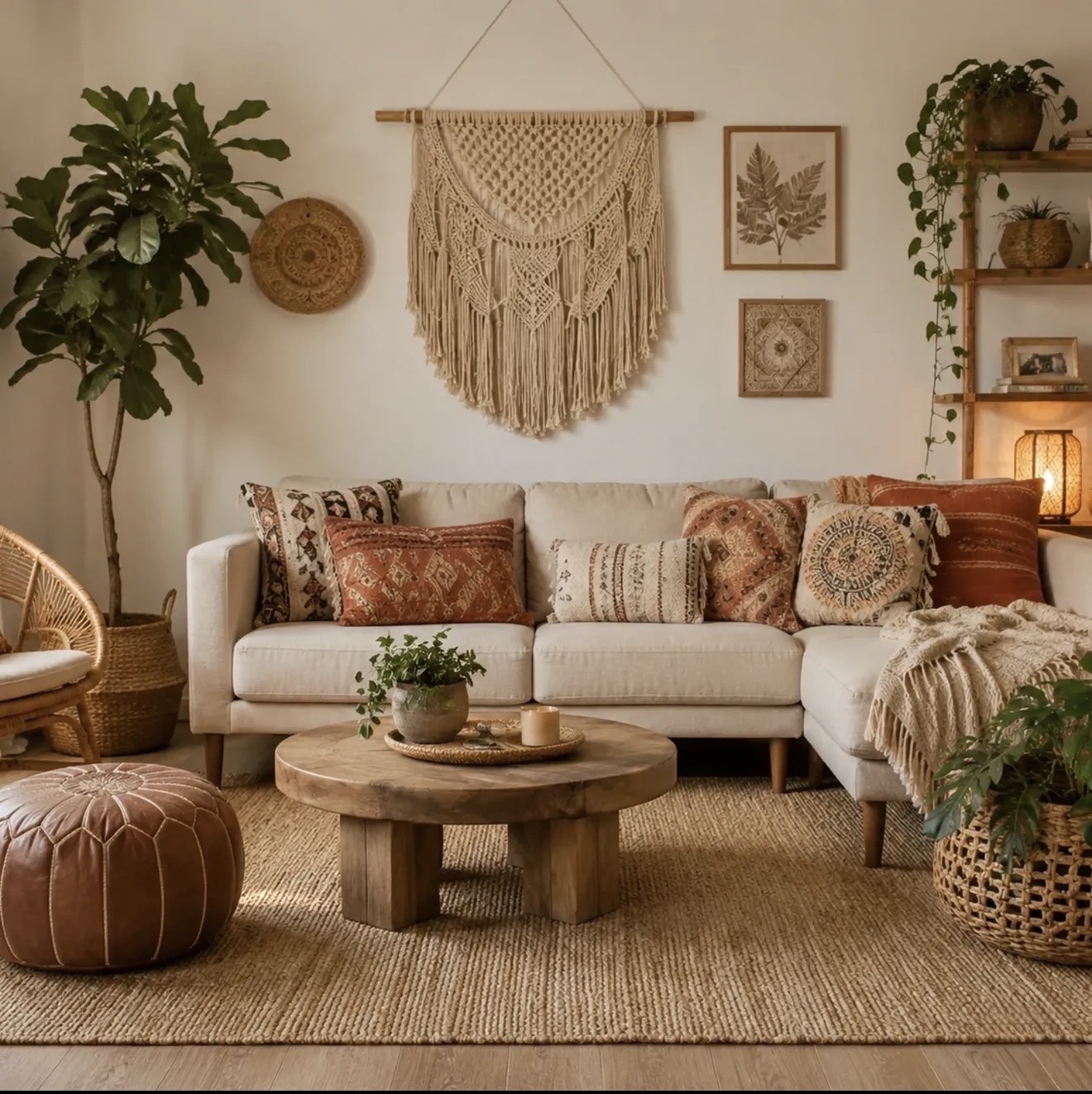 Earthy Boho Living Room Decor Ideas