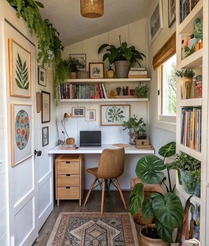 Plants ina home office