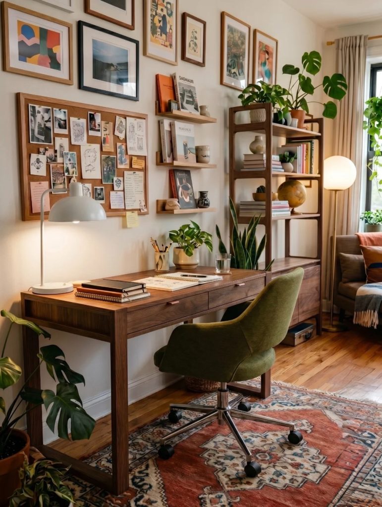 Gallery wall in a home office