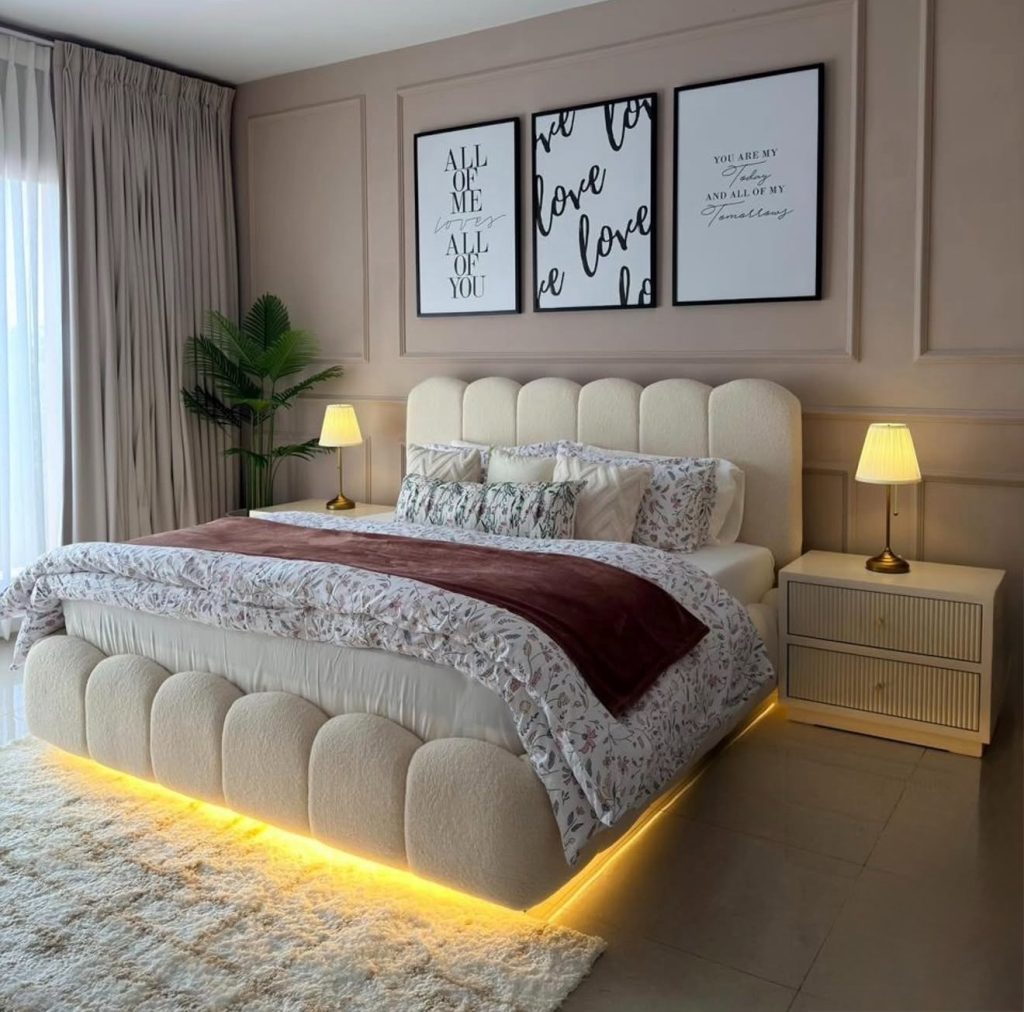 Warm Lighting In A Minimalist Luxury Bedroom