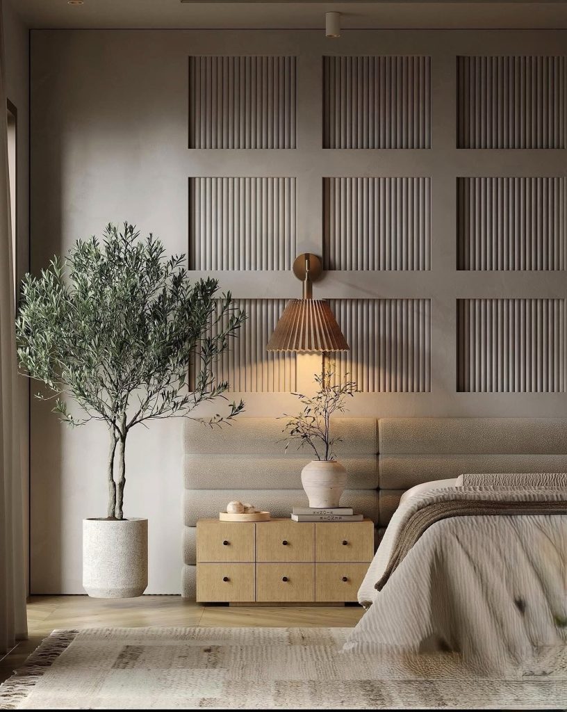 Greenery Plant In A Luxury Bedroom