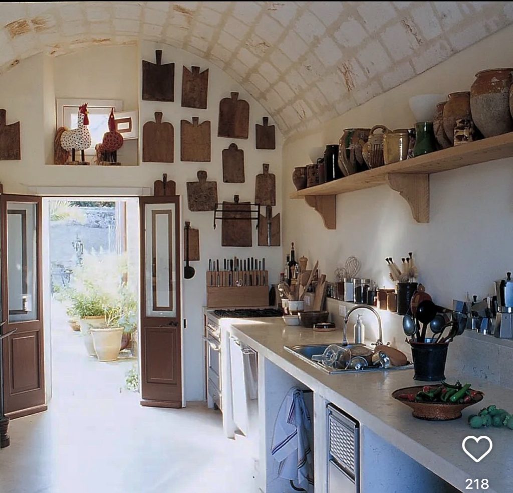 Cutting Boards as Wall Art In A French Country Kitchen