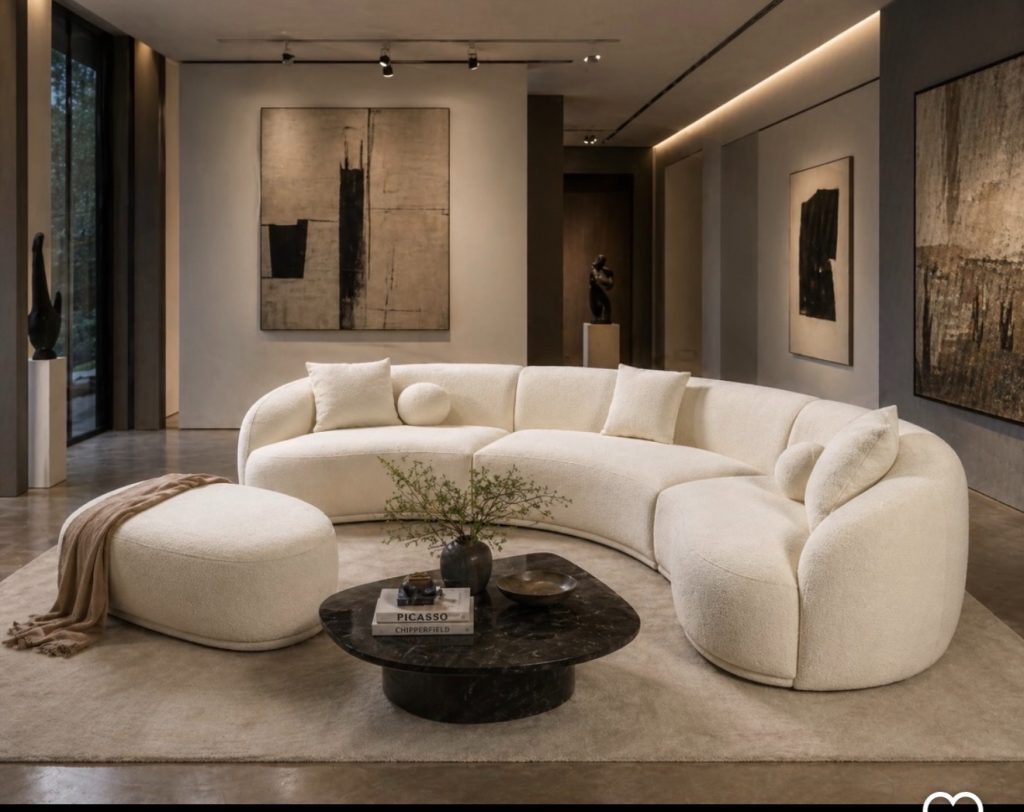 Rattan in a small Japandi living room