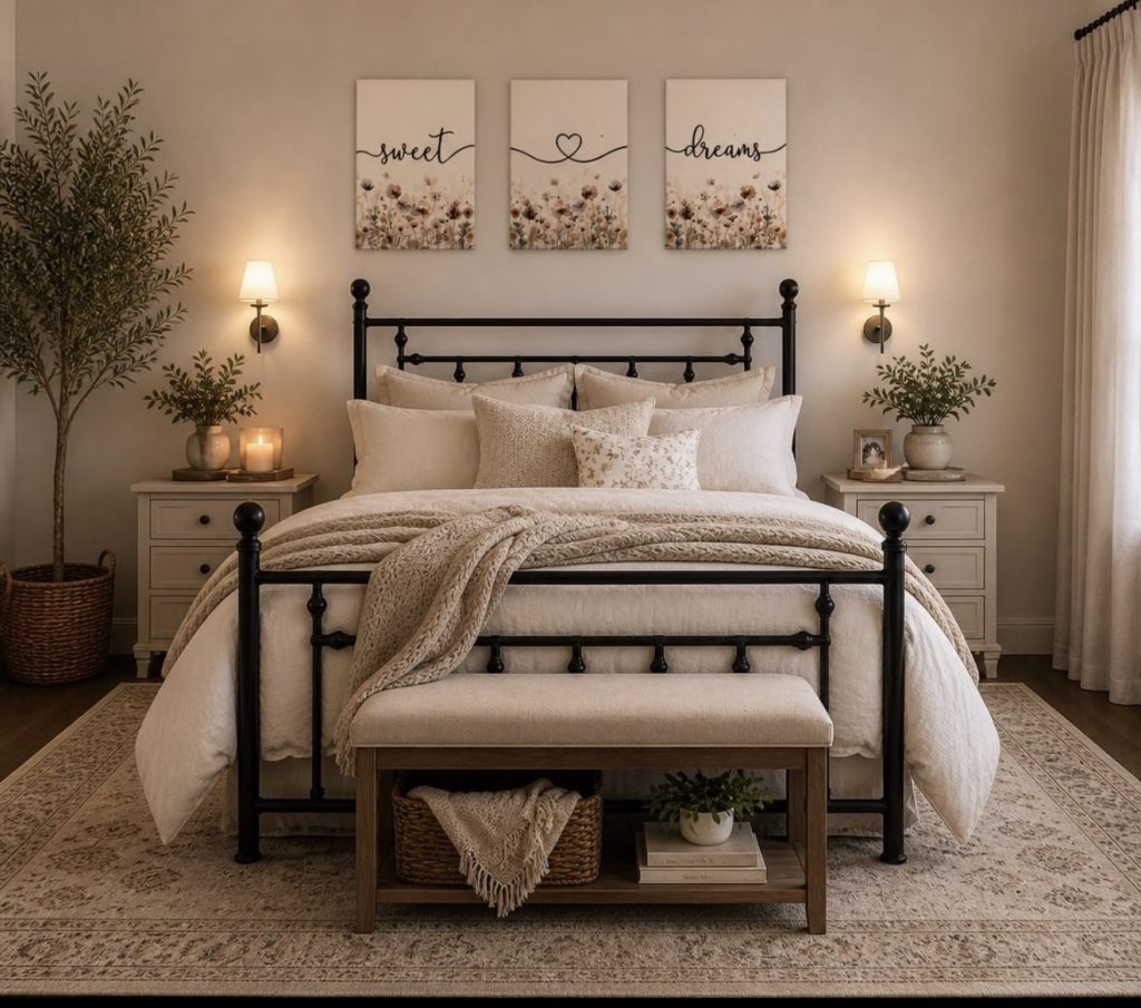  Warm, Layered Neutral Bedding