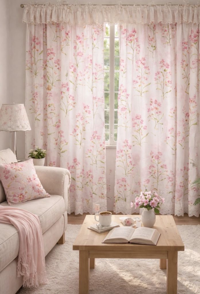 Vintage floral curtain