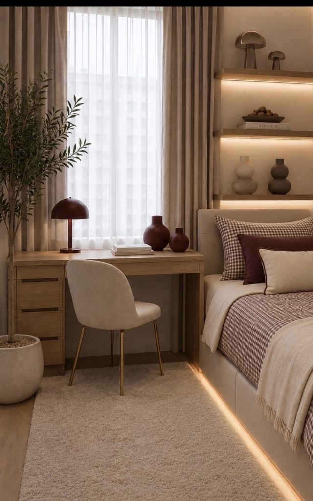 Curtain in a one bedroom apartment