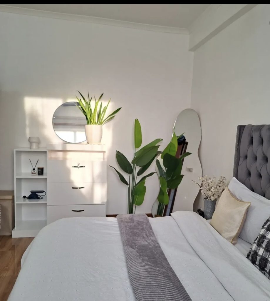 Plants in a bedroom