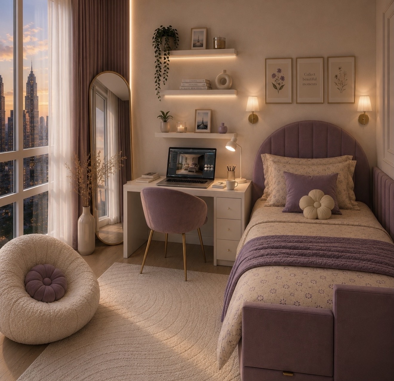 Modern Bedroom and Office Combo Ideas