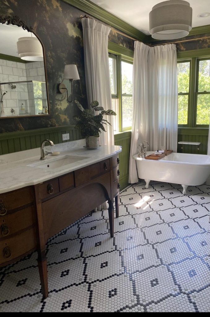 Black and White Hexagon Tile Floors