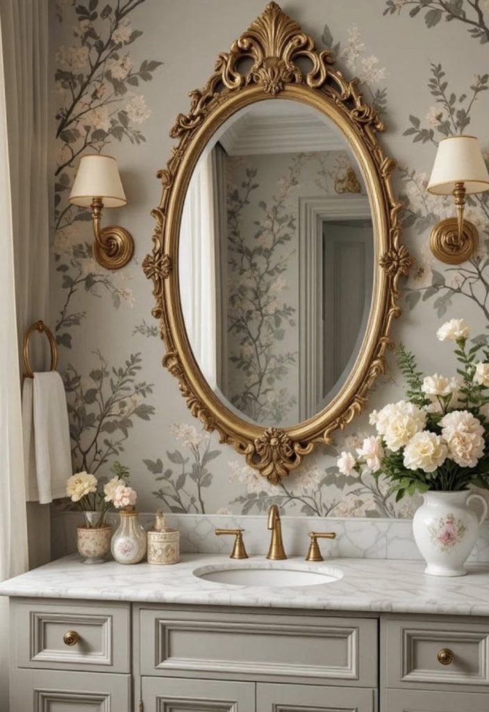 Vintage-Style Mirror With an Ornate Frame