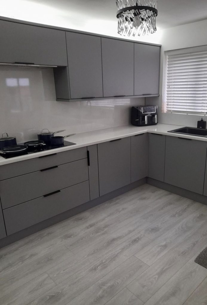 Soft Gray Wood-Look Plank Tile
