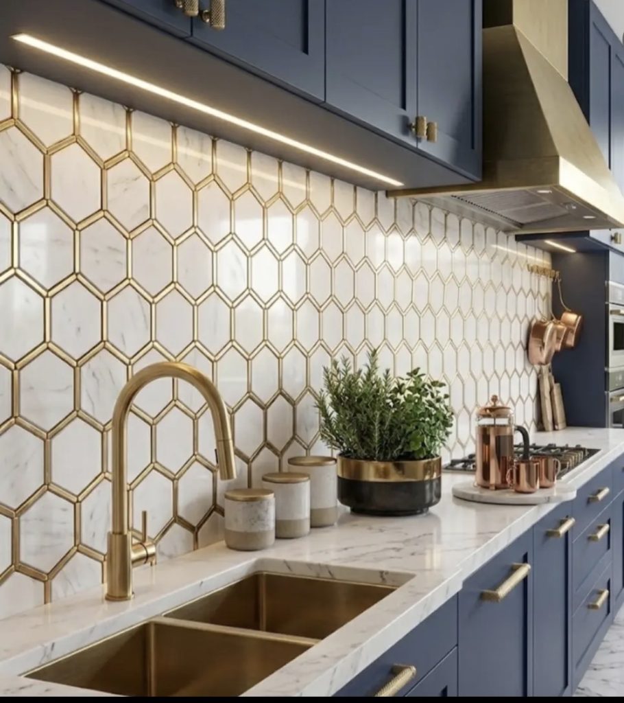 Mixed Metal Trim with Tile
