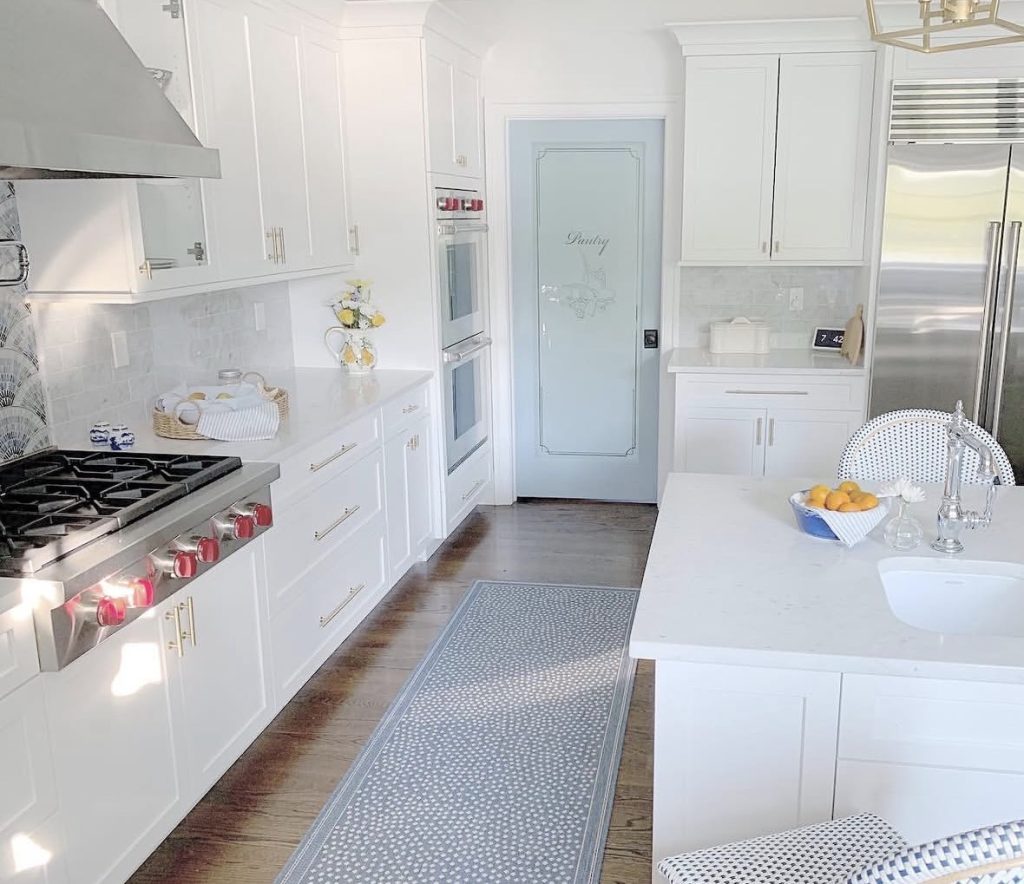 Blue Pantry or Cabinet Doors With White Kitchen
