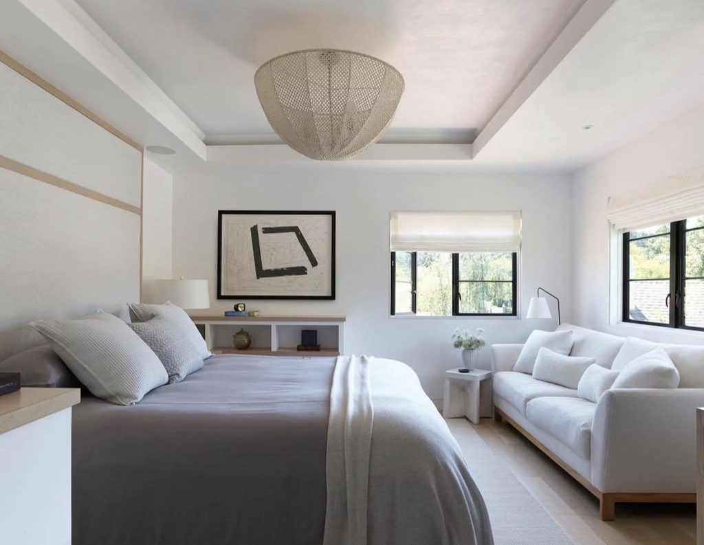 All-White Textured Tray Ceiling