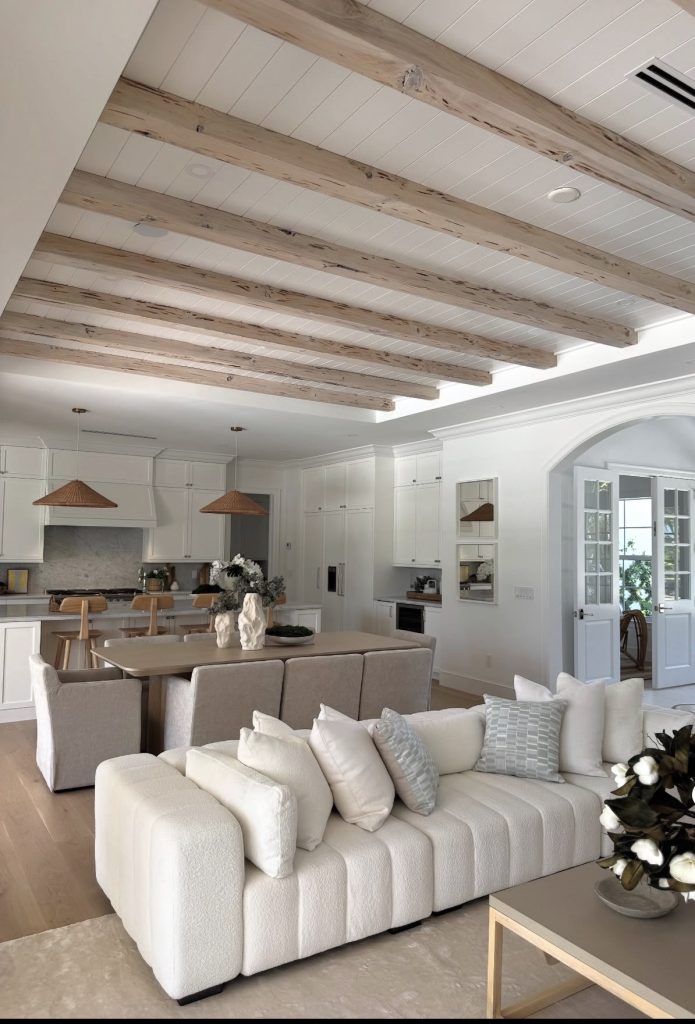 Exposed Wood Beams Across the Ceiling