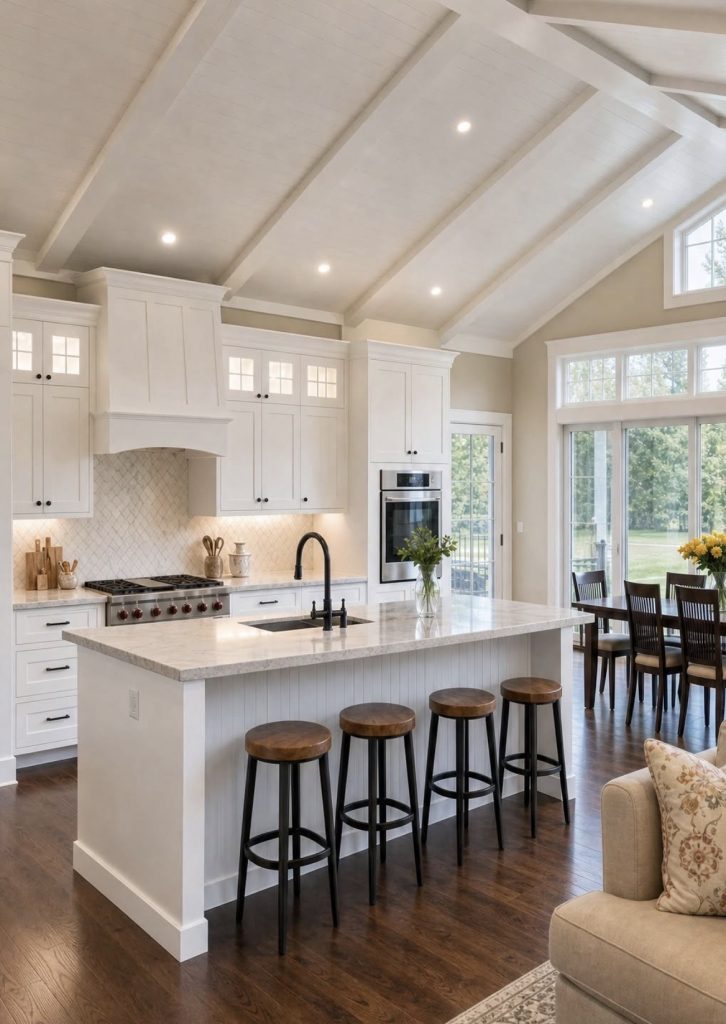 Open Kitchen Island as the Anchor Piece