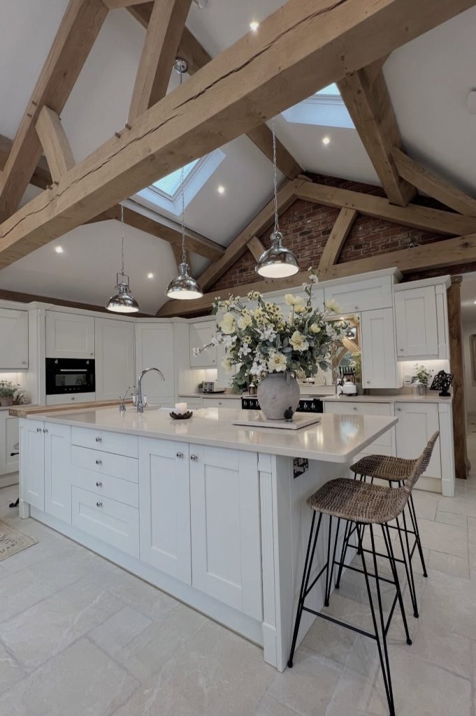 Exposed wood beam 