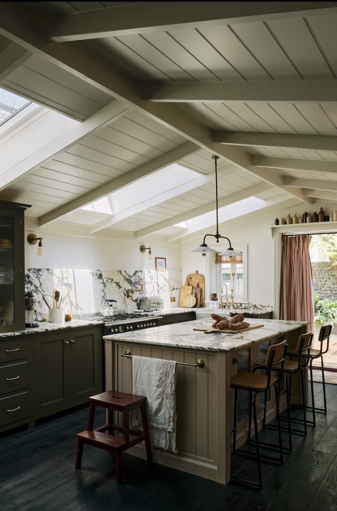 Painted vaulted ceiling