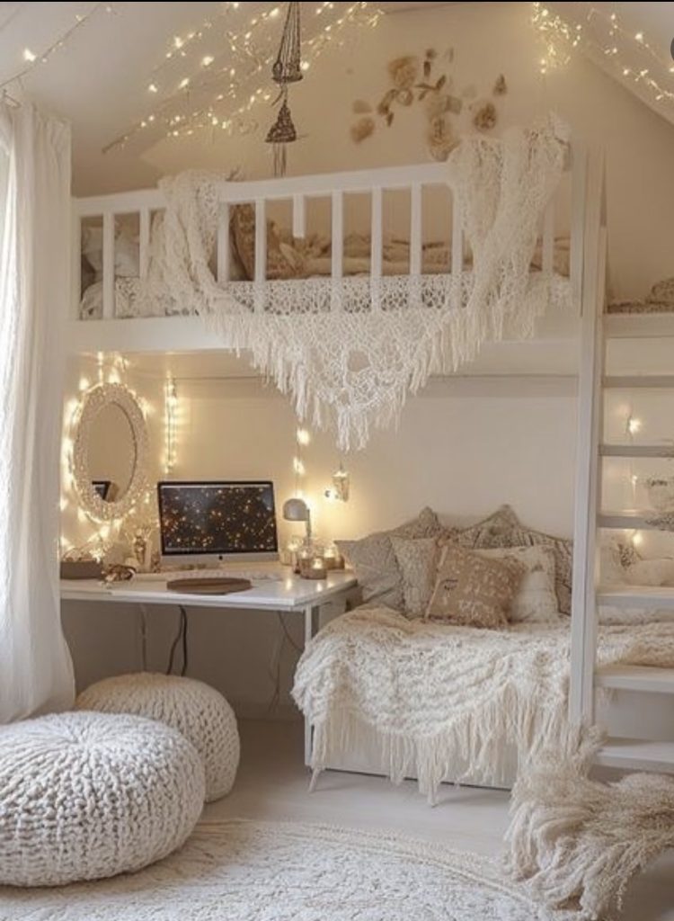 Loft Bed with a lounge area