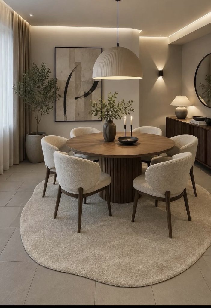Sculptural Dining Table in a Minimalist Luxury Dining Table 