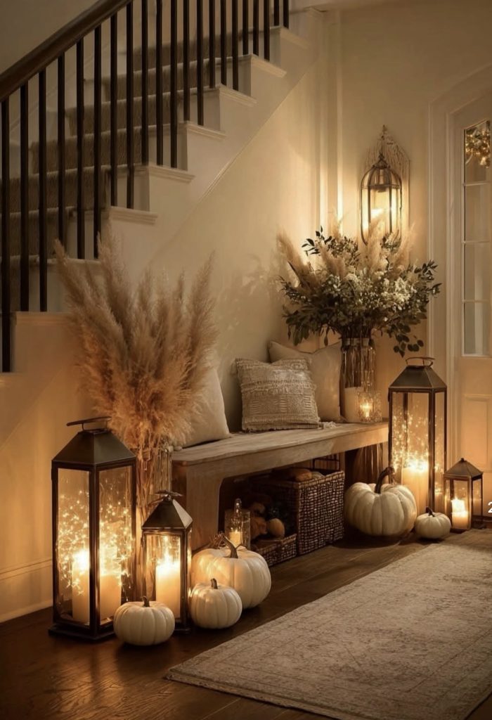 Old Lanterns With Flickering Candles