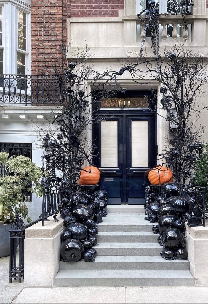 Dramatic black and orange entrance 
