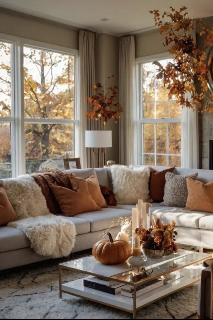 Pumpkin color throw pillow