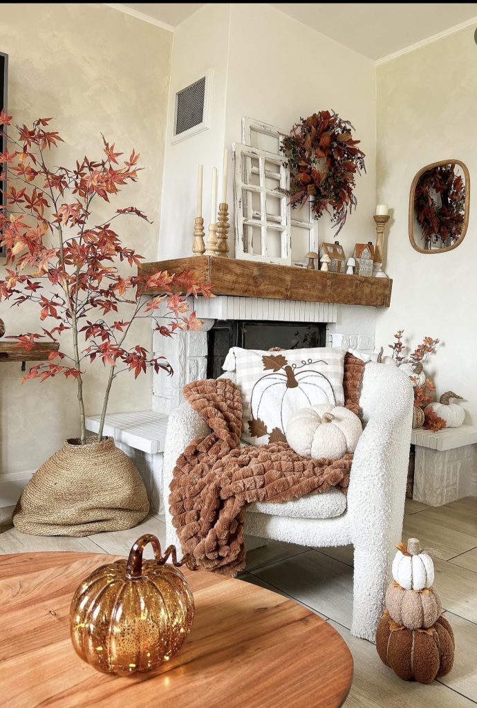 Dried floral in a Fall living room