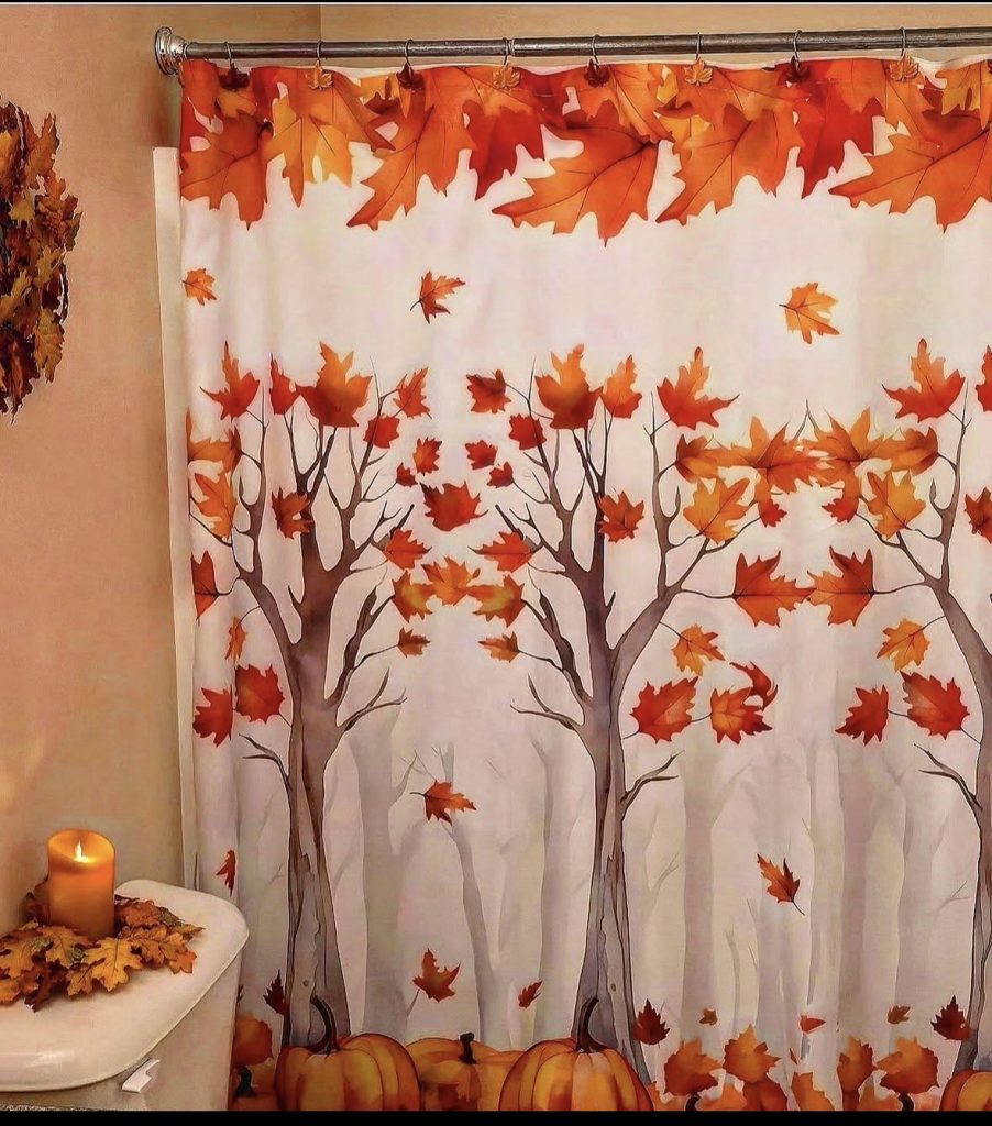 Fall shower curtain