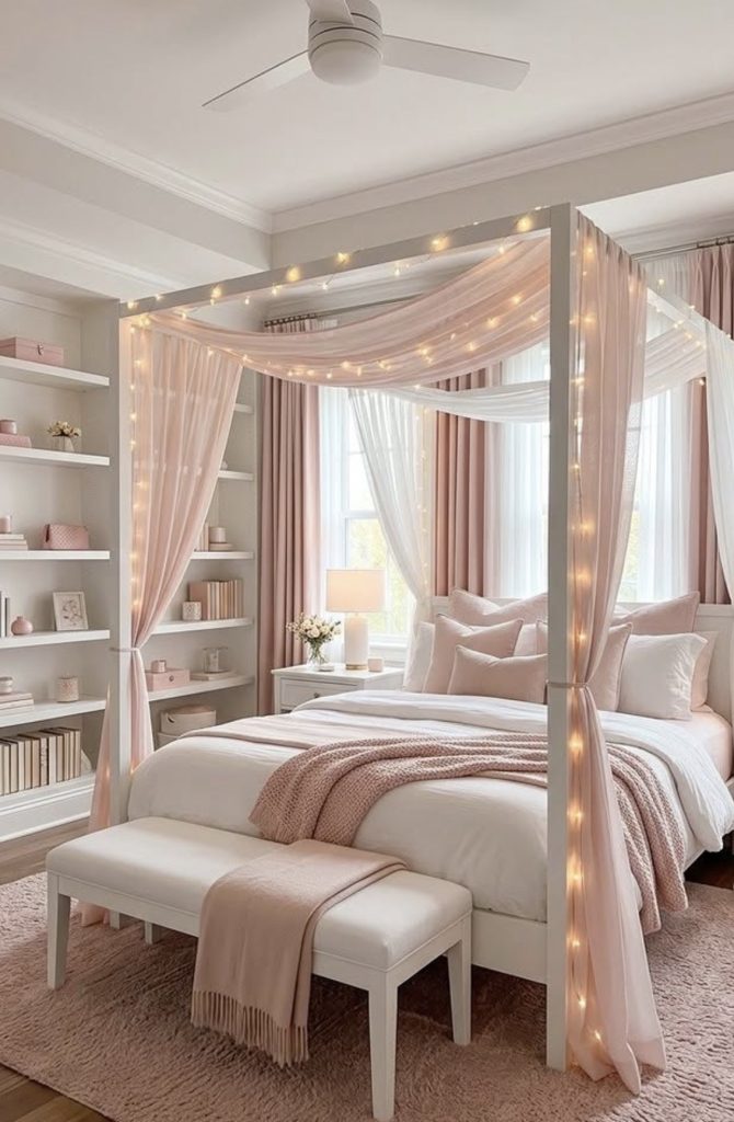 Minimalist canopy bedroom