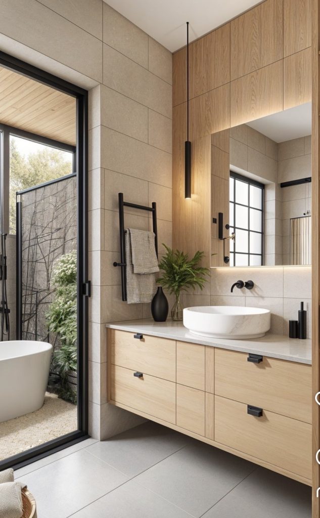 Japandi bathroom design ideas for small Spaces 