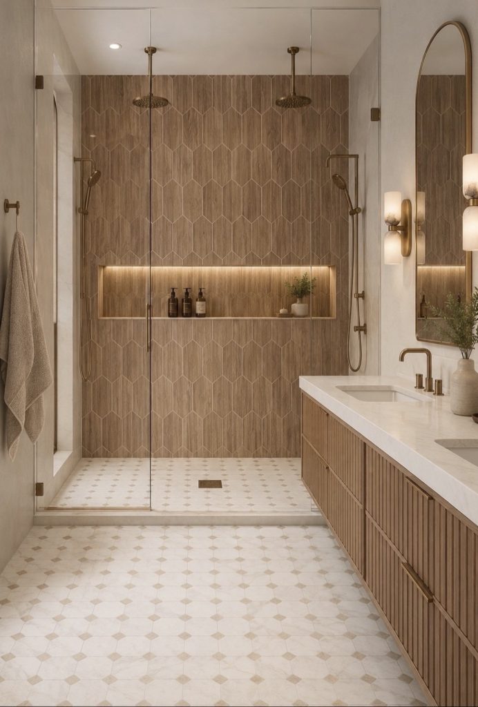 Walk in Shower with frameless glass