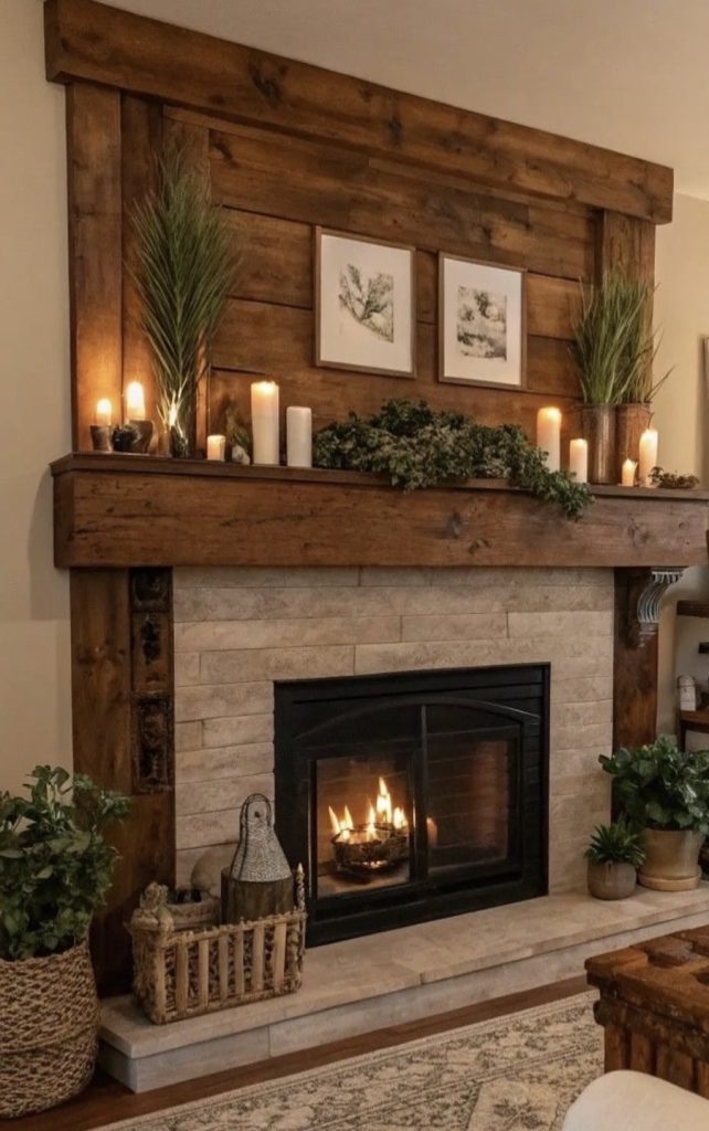 Minimalist fall mantel 