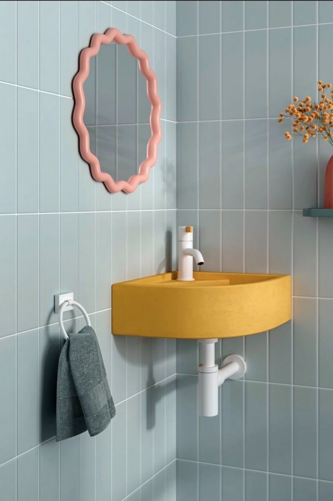 Floating corner sink