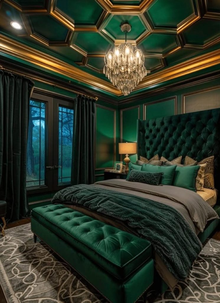 Deep Jewel tone bedroom