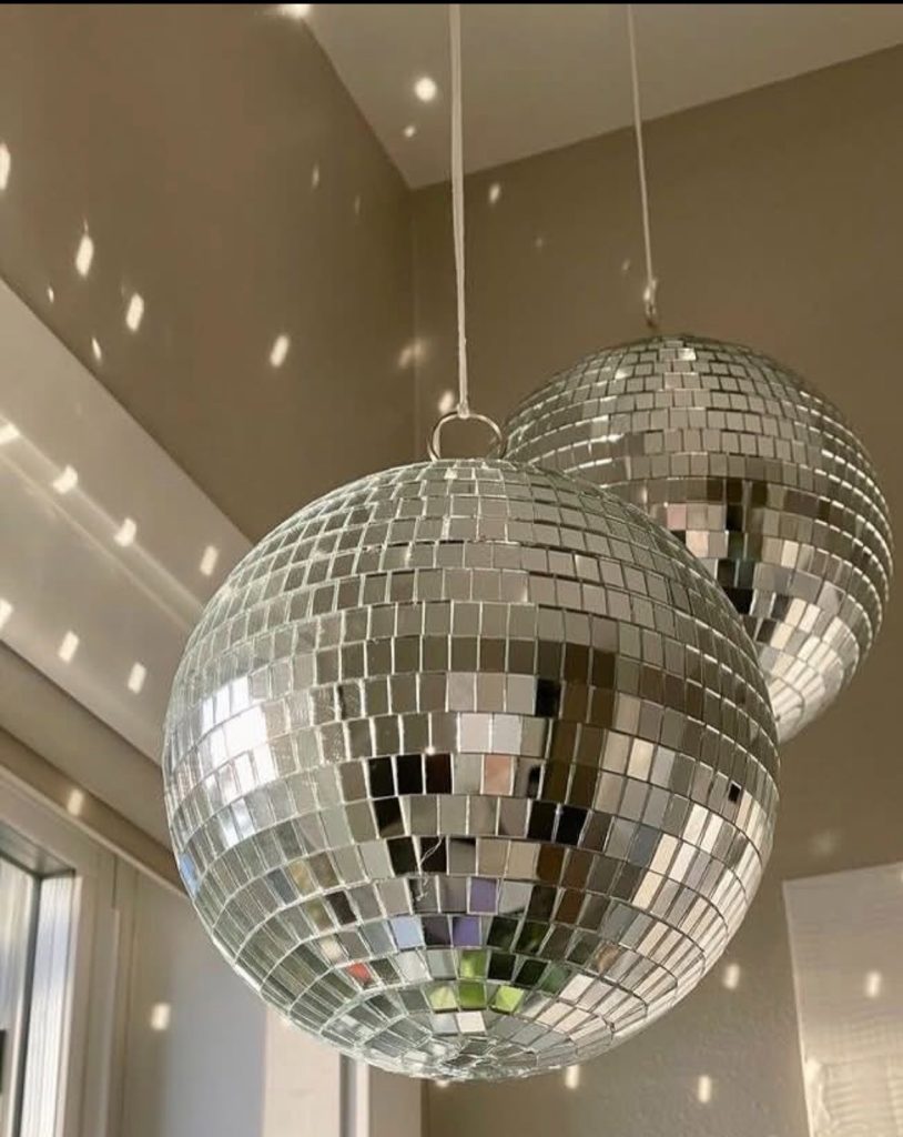 Disco ball in a funky living room