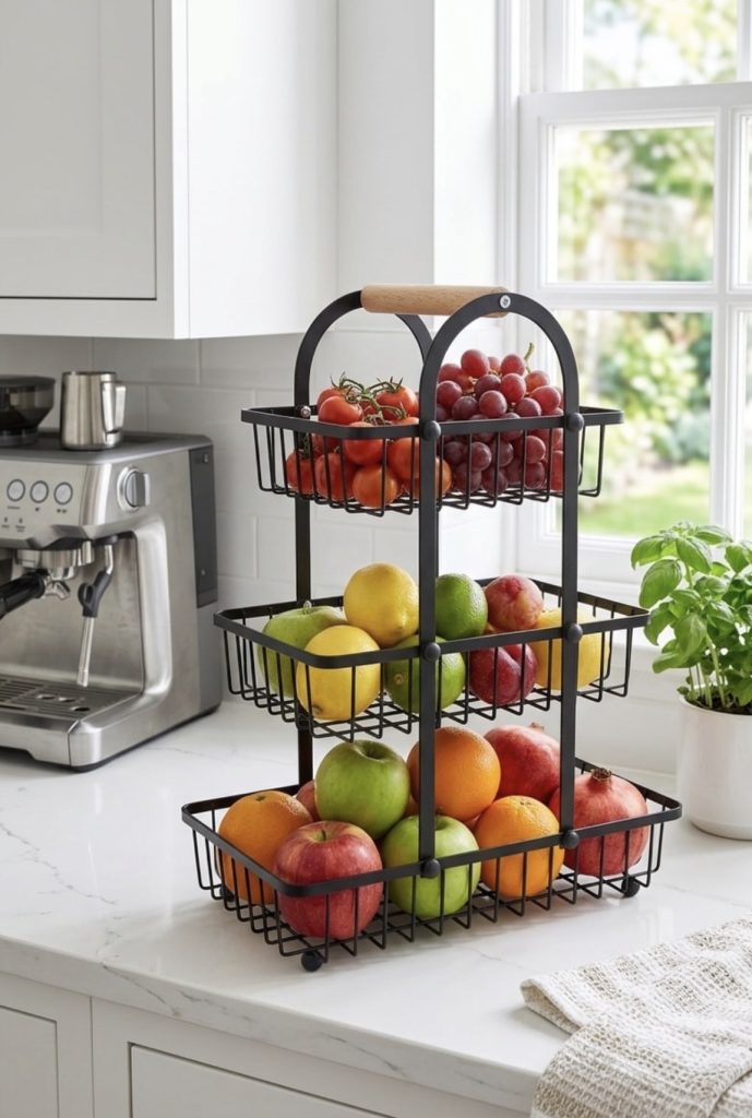 Tiered stand for fruits and vegetable