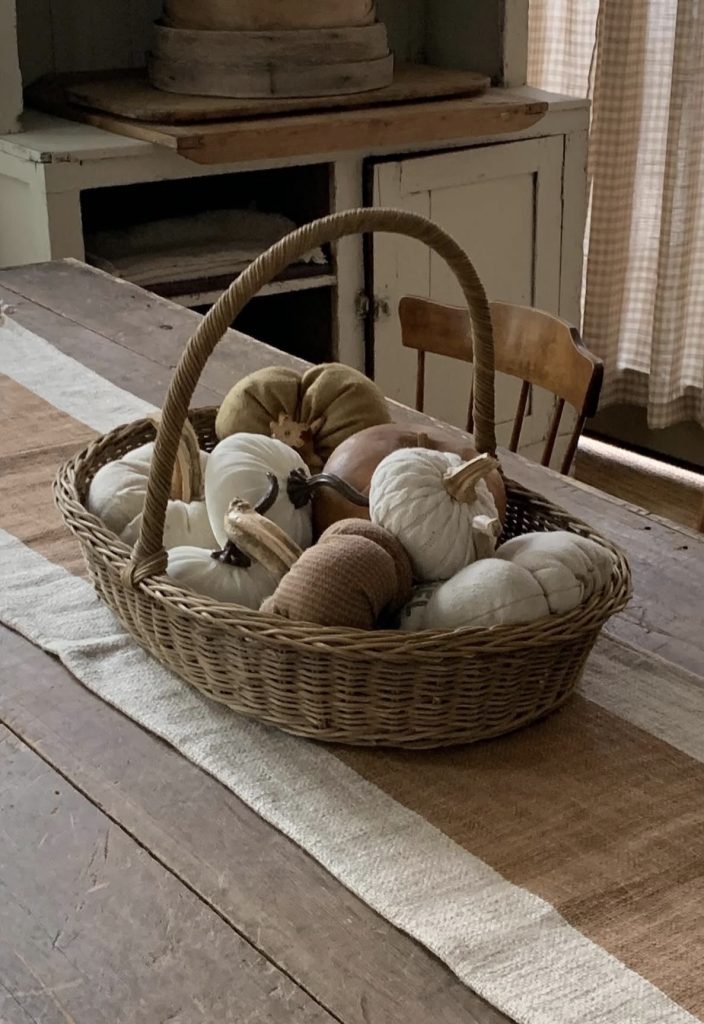 Basket filled with seasonal produce 