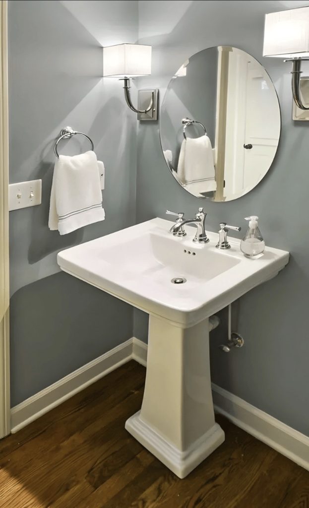Bathroom with painted walls 