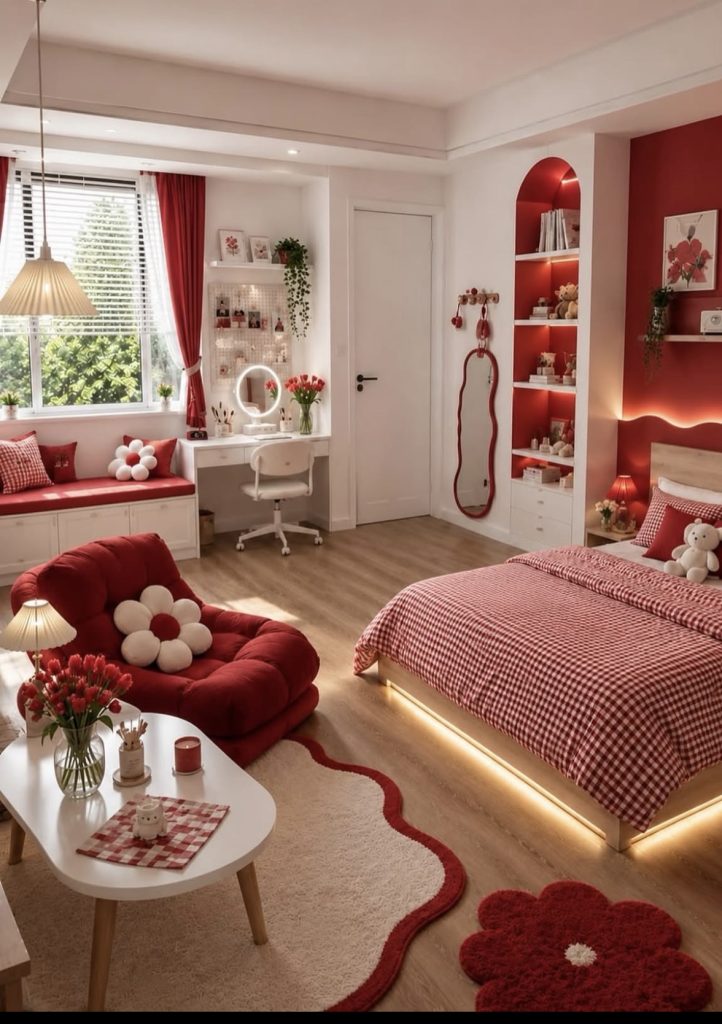 Loveseat in a renter friendly couple bedroom 