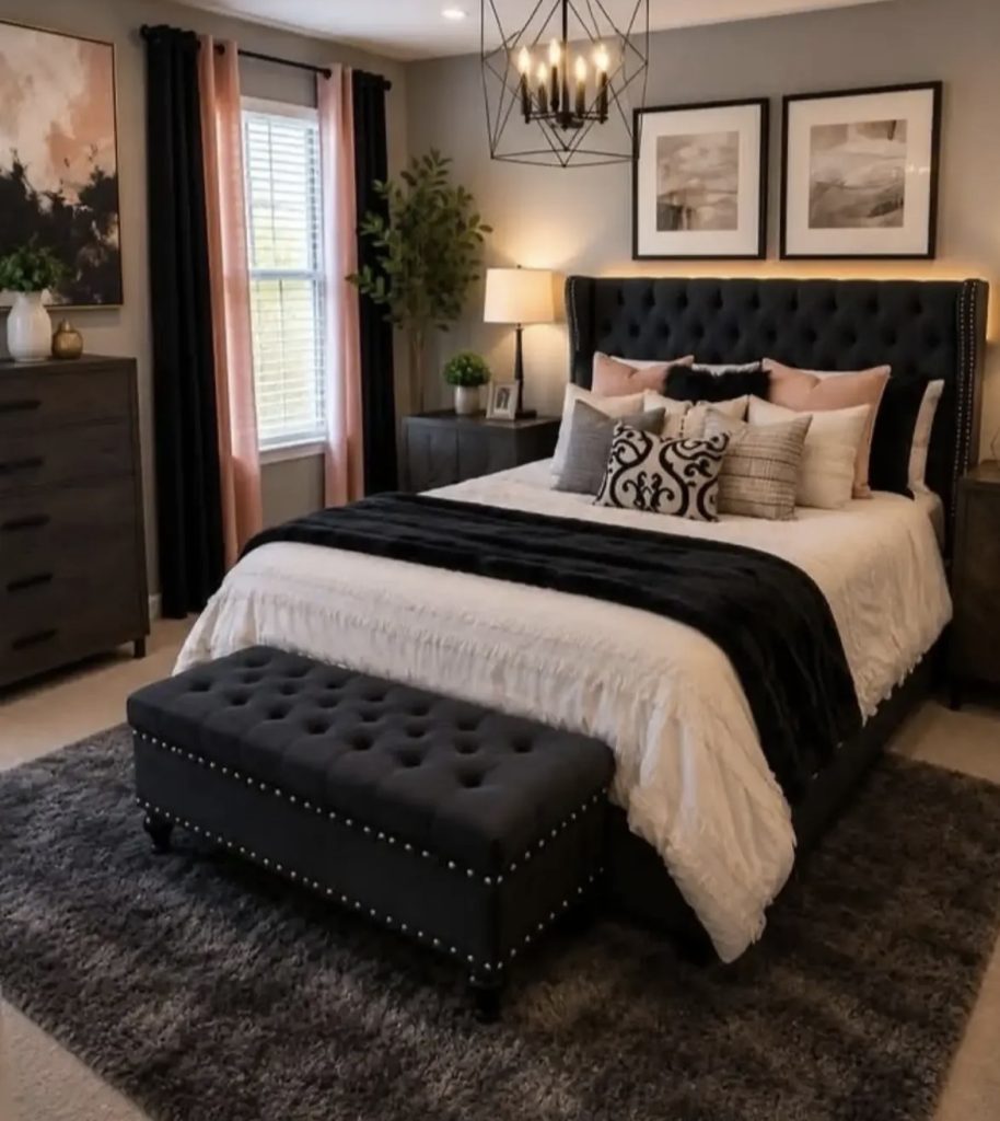 Soft textures in a renter friendly bedroom 