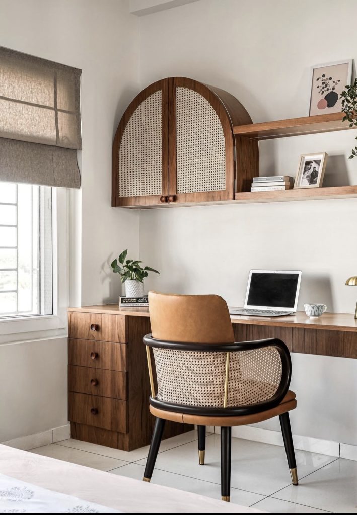 Home office with statement chair