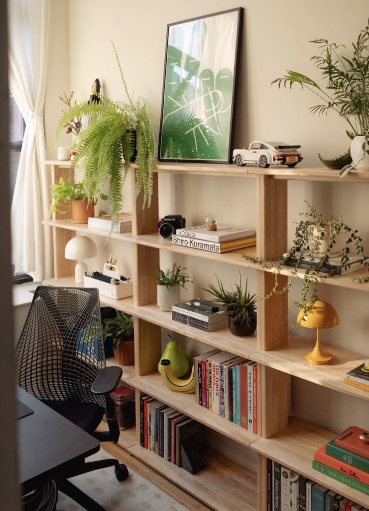 Bookshelf in a home office 