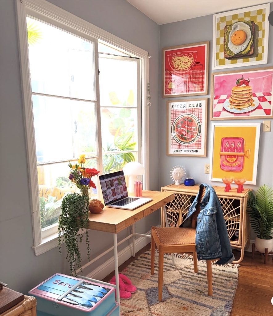 Gallery wall in a work from home office 